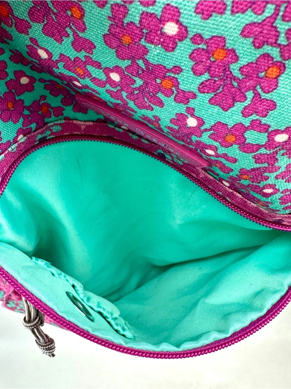 Girls Women Vera Bradley Pink & Teal Floral Backpack Back to School